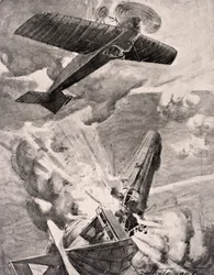 Underløjtnant Warneford VC bomber og ødelægger Zeppelin-luftskibet 1915 fra 